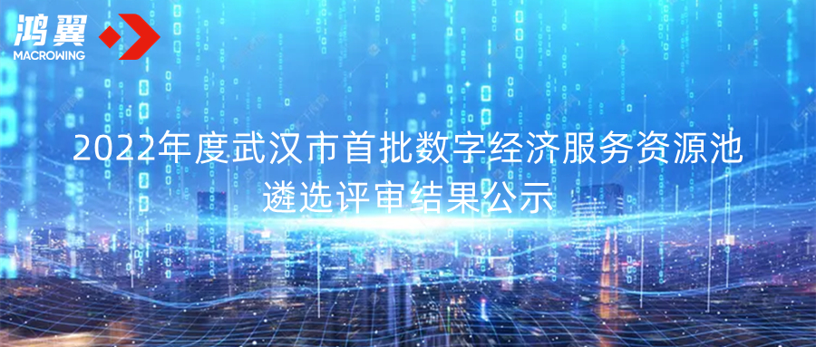公示 | 武汉市首批数字经济服务资源池遴选评审结果公示--鸿翼再一次被认可
