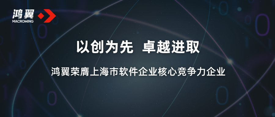 以创为先 鸿翼荣膺上海市软件企业核心竞争力企业