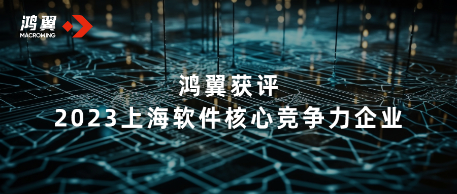 鸿翼获评2023上海软件核心竞争力企业