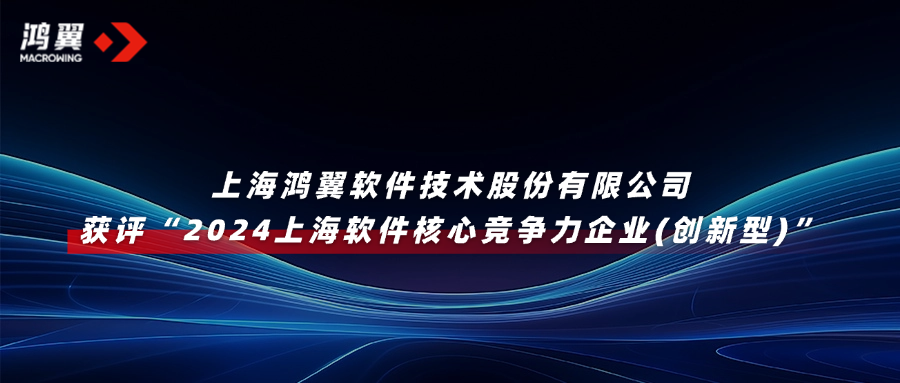 喜报！鸿翼获评“2024上海软件核心竞争力企业(创新型)”